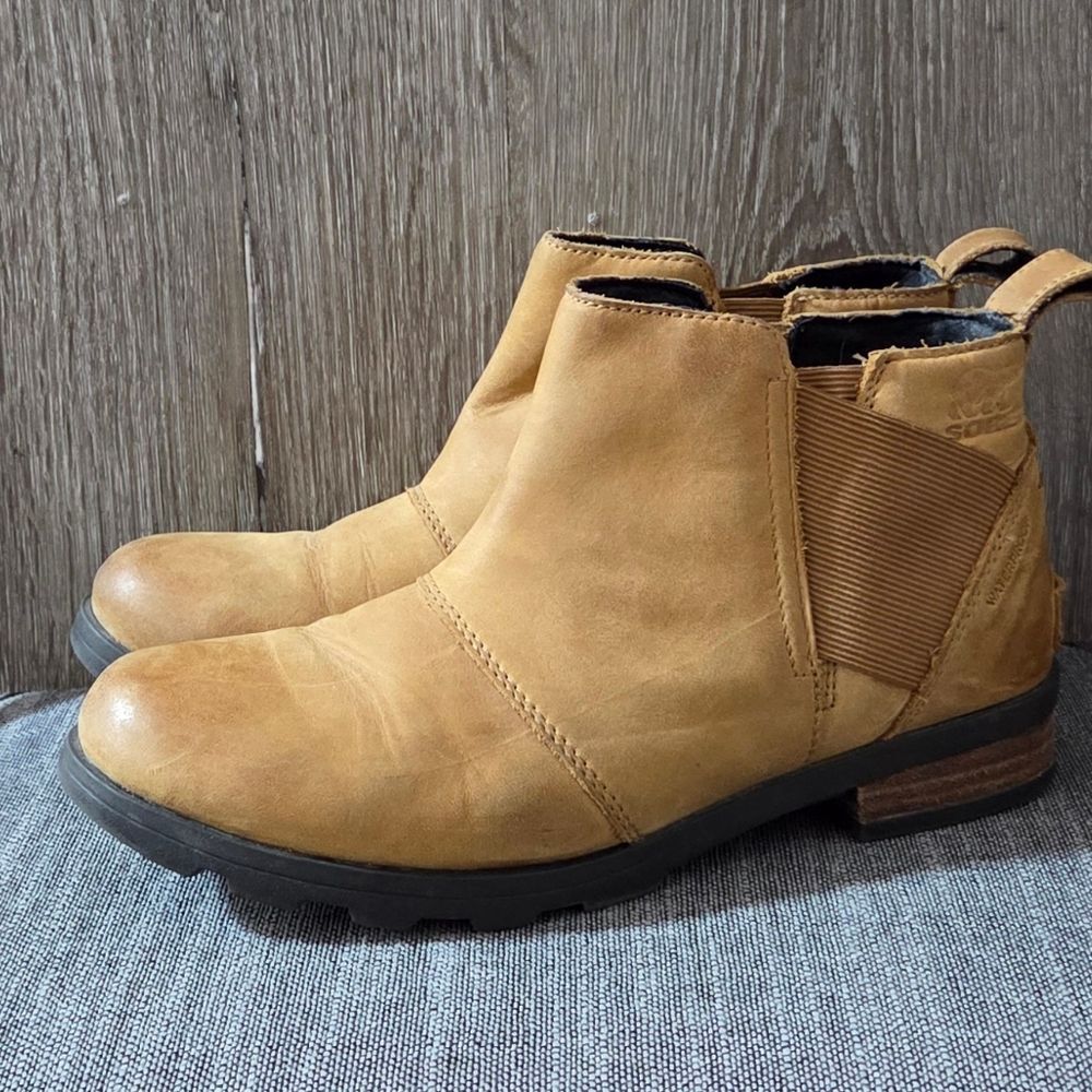 SOREL Emelie Chelsea Leather Ankle Boots 7.5 - Picture 4 of 10